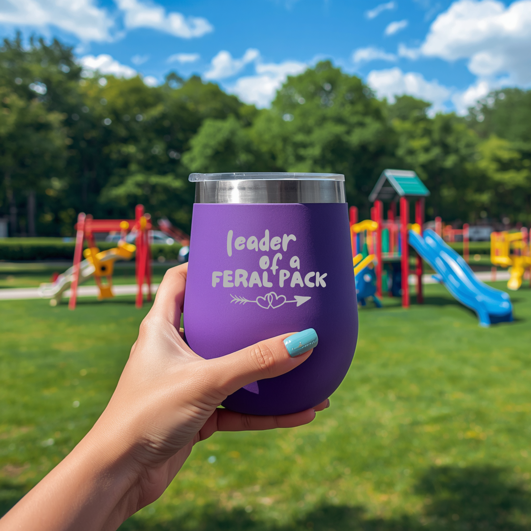 Leader of a Feral Pack - Insulated Stemless Wine Glass